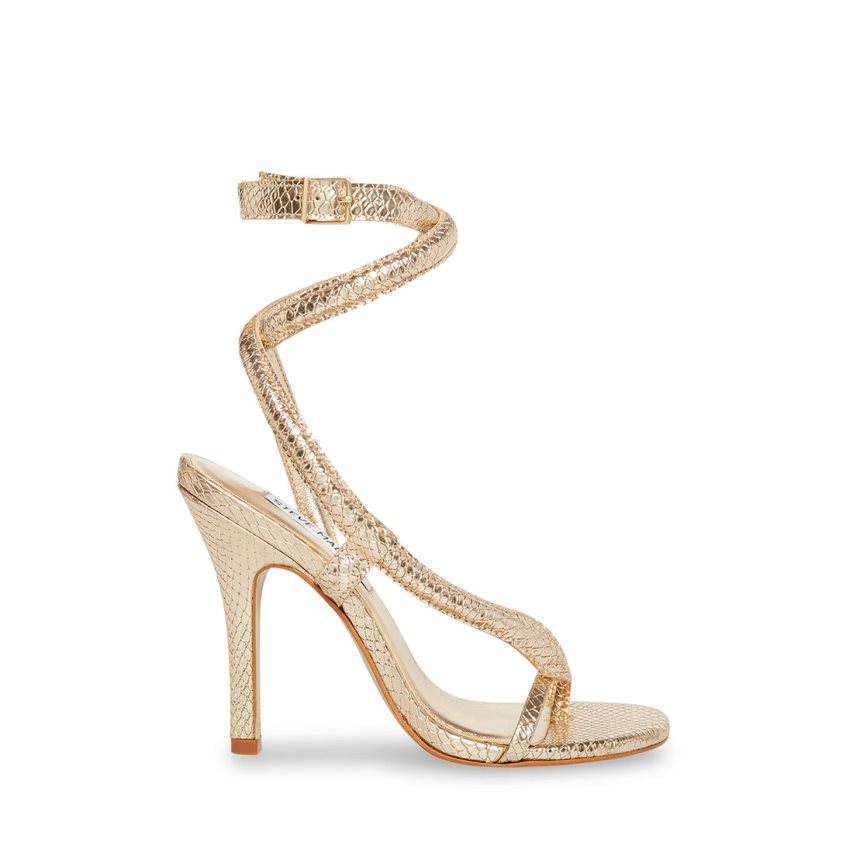 Sandalias Tacones Steve Madden Scalia Snake Mujer Doradas | ES ZE6S9E